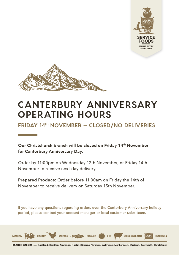 Canterbury Anniversary Operating Hours