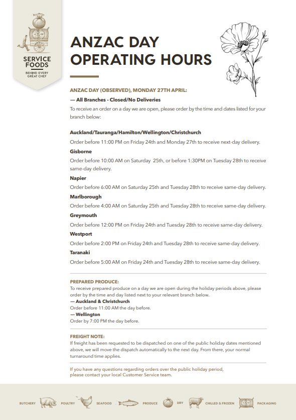 ANZAC Day Operating Hours - 2026