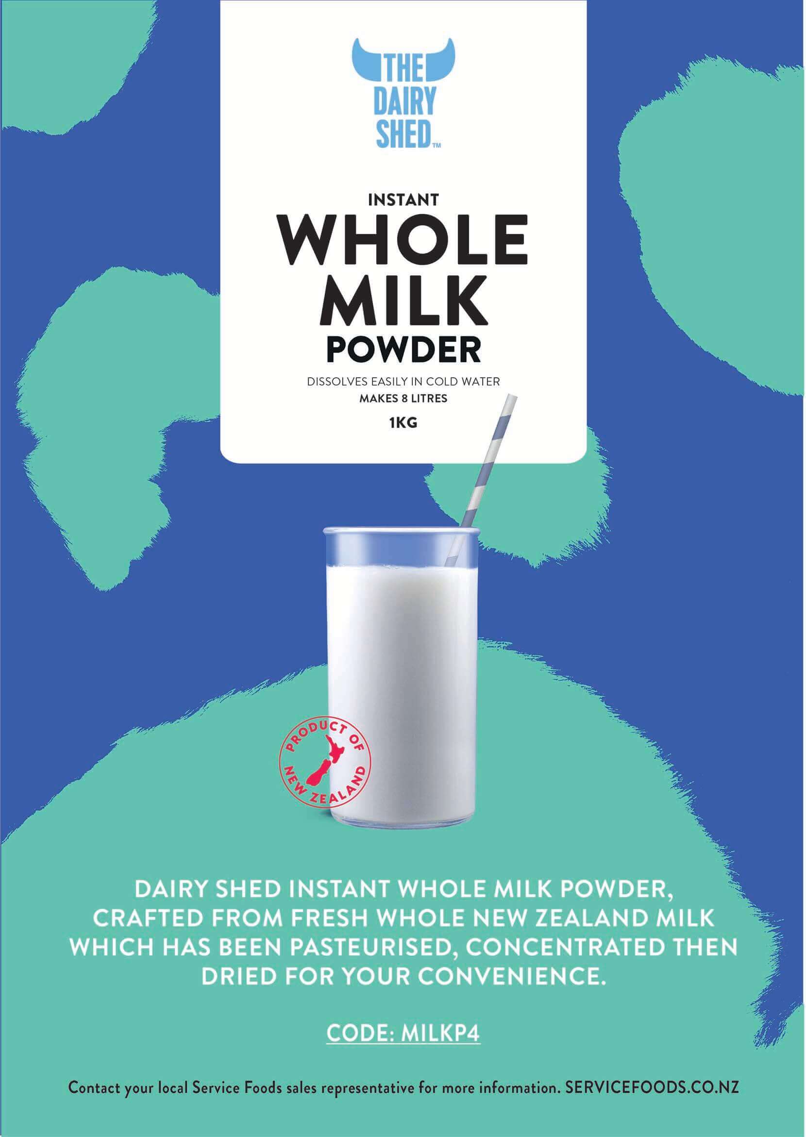 The dairy shed whole milk powder 1kg